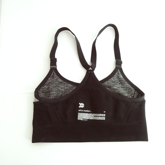 All In Motion Seamless Sport Bras Size Medium M Black Raceback - Picture 4 of 5